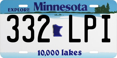 MN license plate 332LPI
