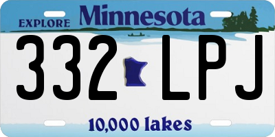 MN license plate 332LPJ