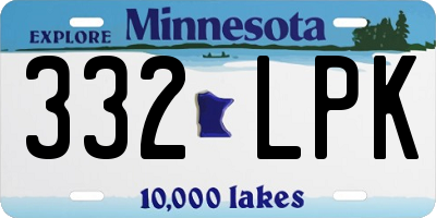 MN license plate 332LPK