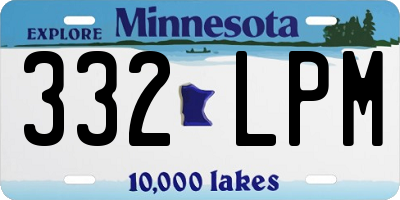 MN license plate 332LPM