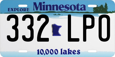 MN license plate 332LPO