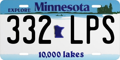 MN license plate 332LPS