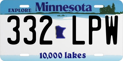 MN license plate 332LPW