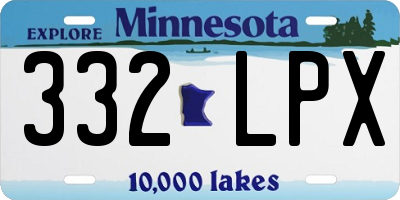 MN license plate 332LPX