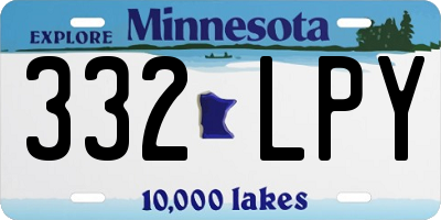 MN license plate 332LPY
