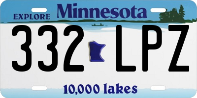 MN license plate 332LPZ