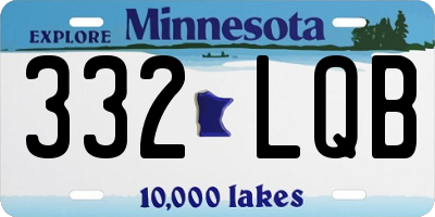 MN license plate 332LQB