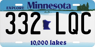 MN license plate 332LQC