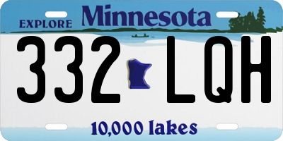 MN license plate 332LQH