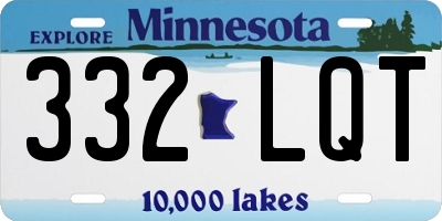 MN license plate 332LQT