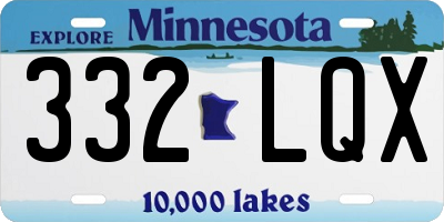 MN license plate 332LQX