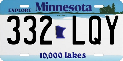 MN license plate 332LQY