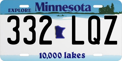 MN license plate 332LQZ