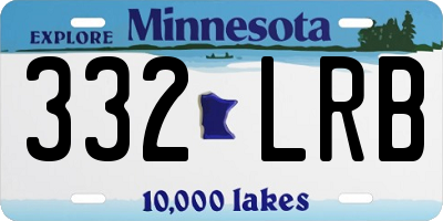 MN license plate 332LRB
