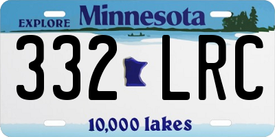 MN license plate 332LRC