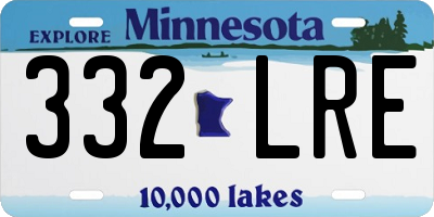 MN license plate 332LRE