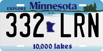 MN license plate 332LRN