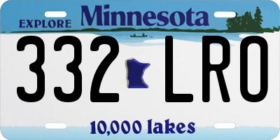MN license plate 332LRO