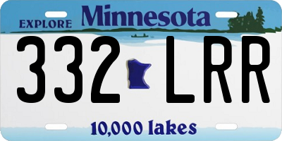 MN license plate 332LRR