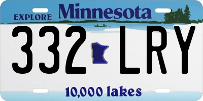 MN license plate 332LRY