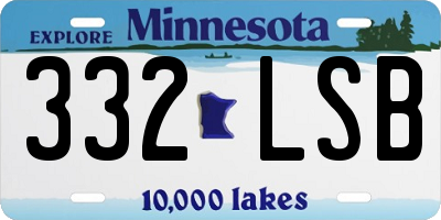 MN license plate 332LSB