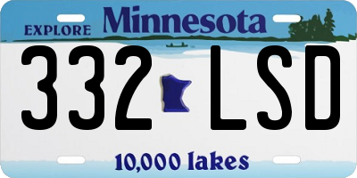 MN license plate 332LSD