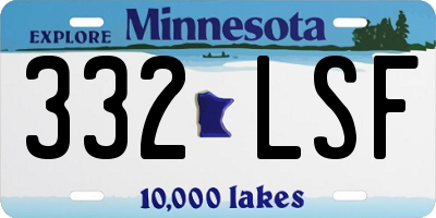 MN license plate 332LSF