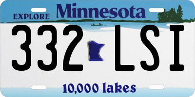 MN license plate 332LSI