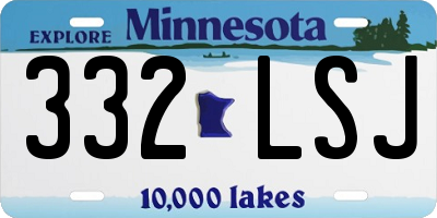 MN license plate 332LSJ