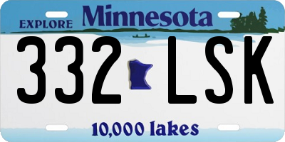 MN license plate 332LSK