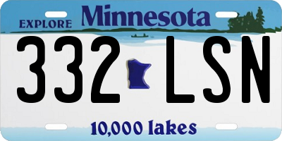 MN license plate 332LSN