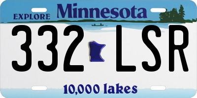 MN license plate 332LSR