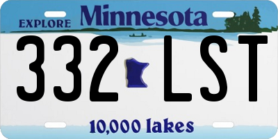 MN license plate 332LST