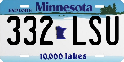 MN license plate 332LSU