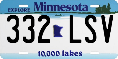 MN license plate 332LSV