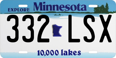 MN license plate 332LSX