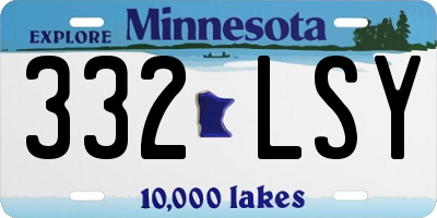 MN license plate 332LSY