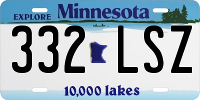 MN license plate 332LSZ