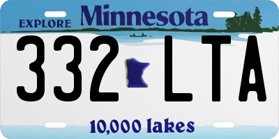 MN license plate 332LTA