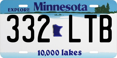 MN license plate 332LTB