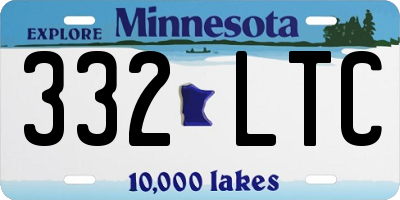 MN license plate 332LTC