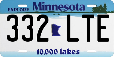 MN license plate 332LTE