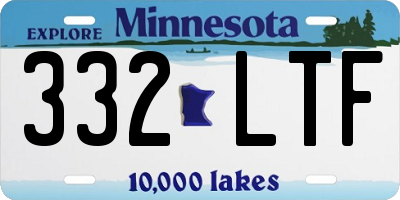 MN license plate 332LTF