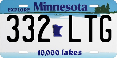 MN license plate 332LTG