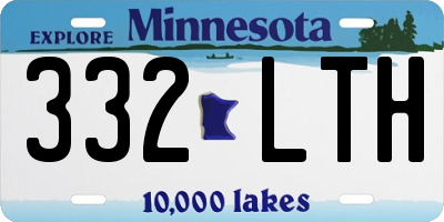 MN license plate 332LTH