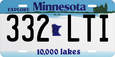 MN license plate 332LTI