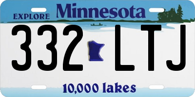 MN license plate 332LTJ