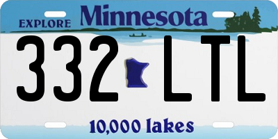 MN license plate 332LTL