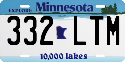 MN license plate 332LTM