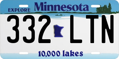 MN license plate 332LTN